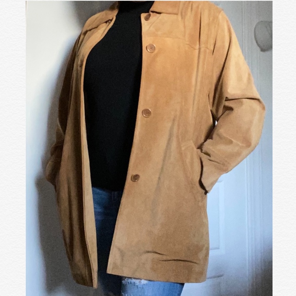 COACH Tan Suede Trench Coat